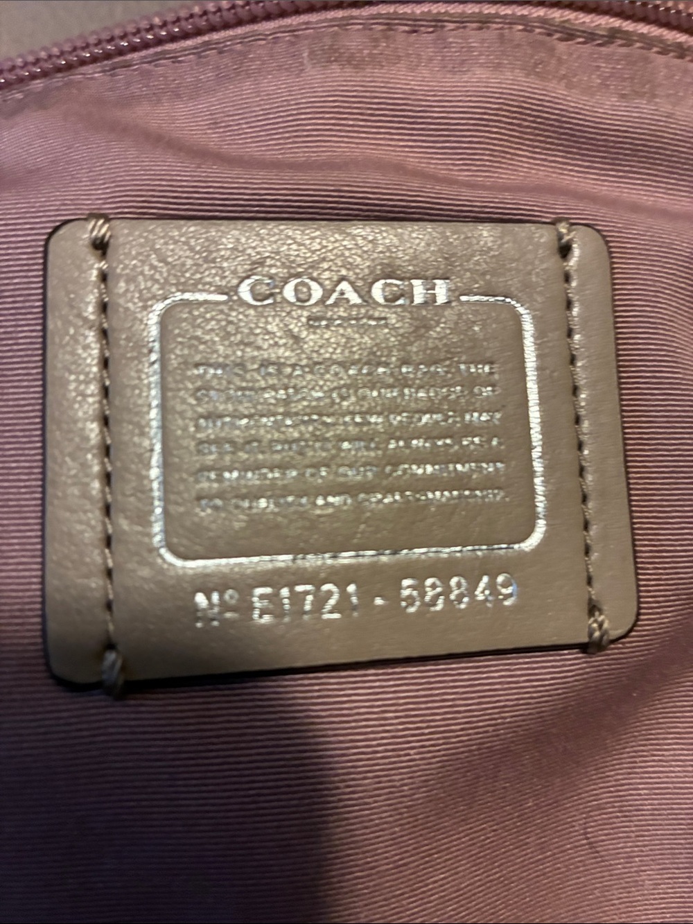 Coach —Tan Leather Tote with Pink Interior - Picture 2 of 5